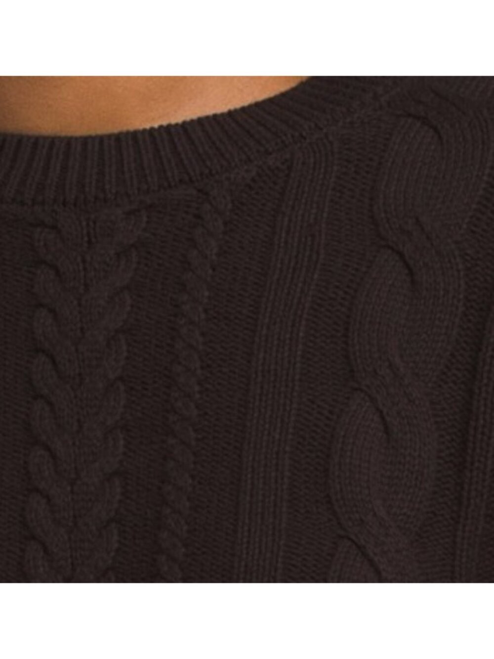 NICOLE MILLER NEW YORK Cotton Crew Neck Cuffed Long Sleeve Cable Pull Over Sweat - Picture 3 of 3